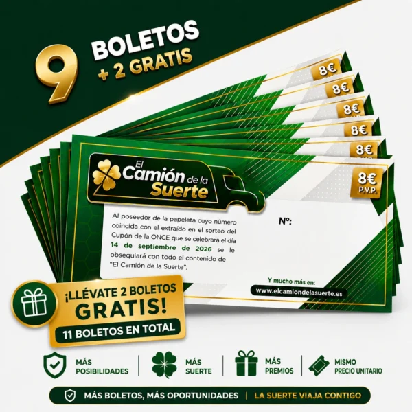 9_2 _boletos 9 Boletos + 2 Gratis